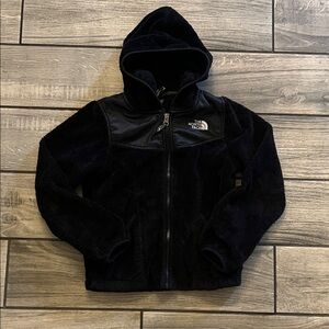 The North Face girls Black Fleece Jacket with Hood